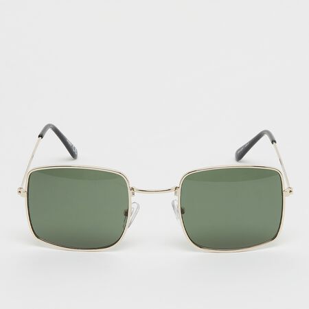 Eckige Sonnenbrille - gold, grün